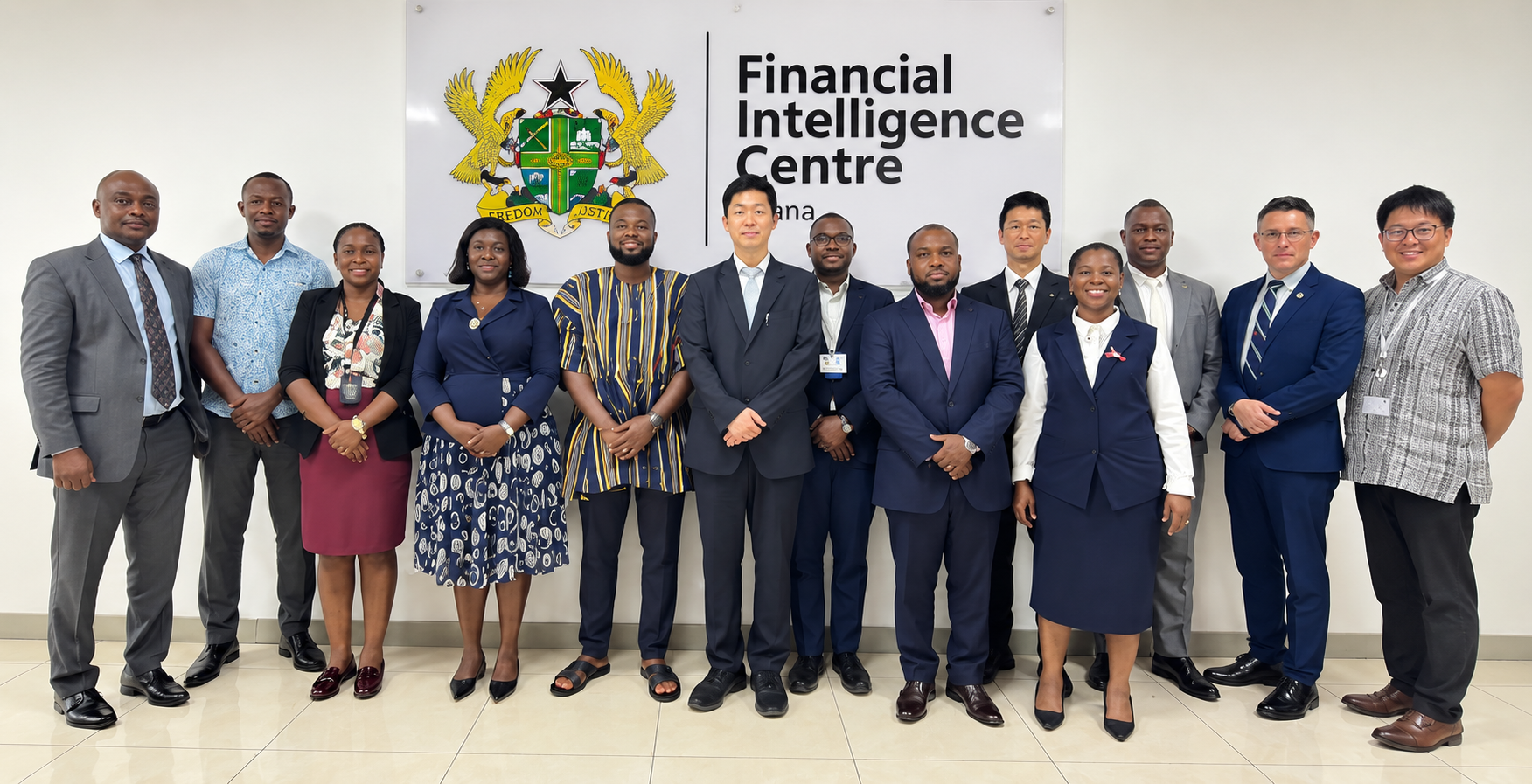 Representatives of the Financial Intelligence Centre, the INTERPOL Financial Crime and Anti-Corruption Centre (IFCACC), JICA and INTERPOL Accra